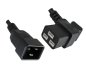Preview: IEC cable C19 90° to C20, 1.5mm², 16A, extension, VDE, black, length 1.80m